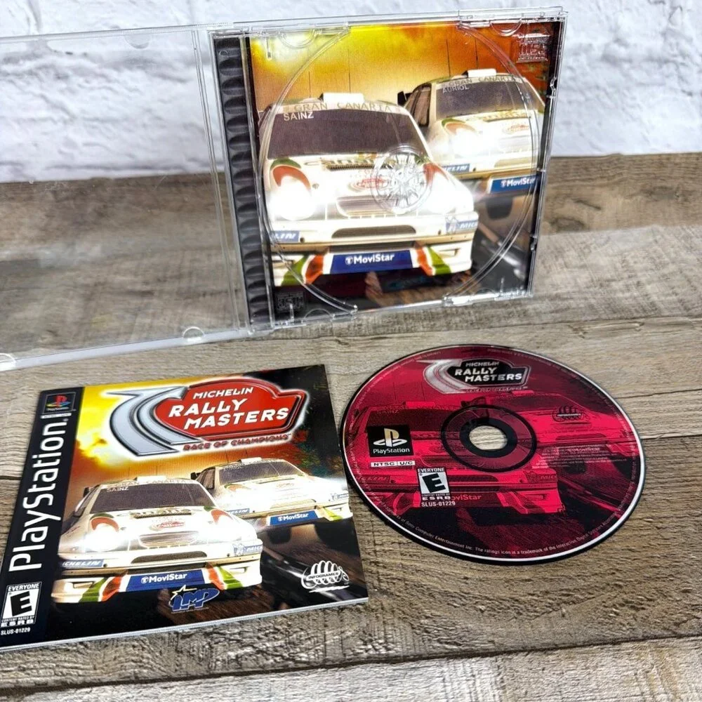 Black Label Michelin Rally Masters Race Of Champions PS1 Disc Manual Tested CIB